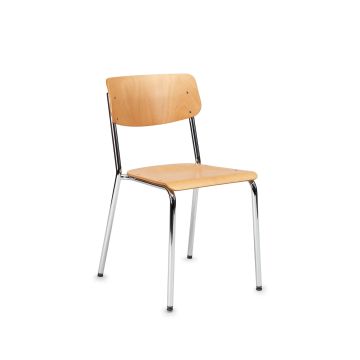 Hassenpflug Stuhl Embru-Buche natur lackiert-Chrom