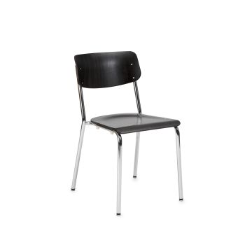 Hassenpflug Stuhl Embru-Buche schwarz lackiert-Chrom