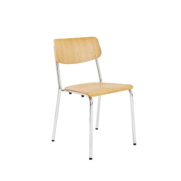Hassenpflug Stuhl Embru-Eiche natur lackiert-Chrom